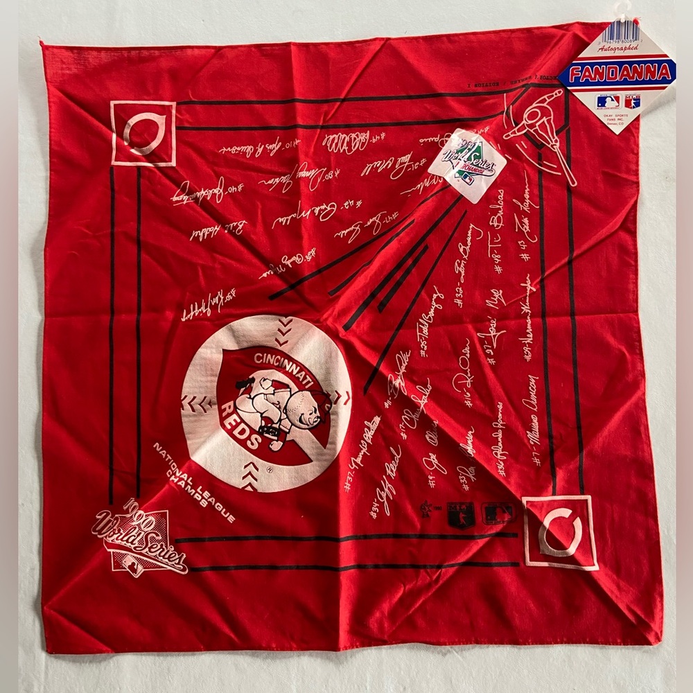 Vintage Cincinnati Reds 1990 World Series National League Champs Fandanna